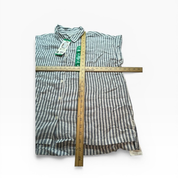 Orvis Women's Button-Up Short Sleeves Chest Pocket Blouse, Blue Stripe, Size XL - Picture 4 of 12